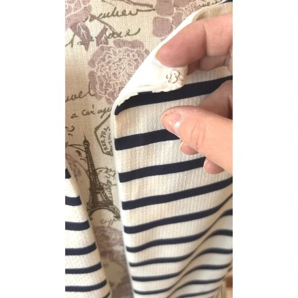 NWT Liz Claiborne Striped Sheath Dress Navy White Sleeveless SZ 10 - Picture 10 of 11